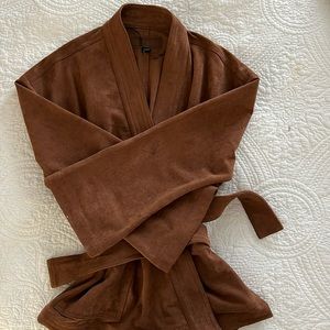 Brown BLANKNYC belted blazer.